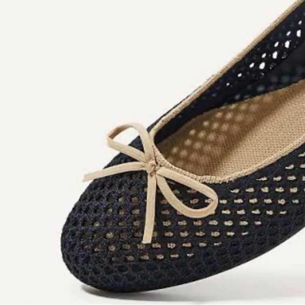 NIB Rothy's the ballet flat in noir mesh Black and Tan Flats size 11.5 - Picture 3 of 10
